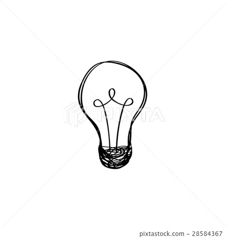 Lamp bulb isolated, white background. Light icon. 28584367