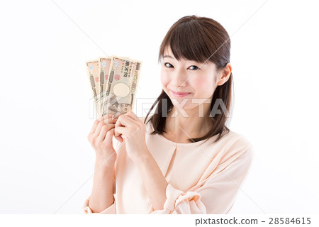 Young women, bills, 30,000 yen Young women, bills, 30,000 yen 28584615