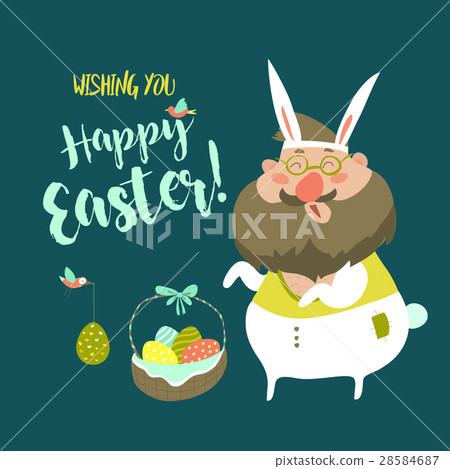 Funny Man in Easter Bunny Costume Funny Man in Easter Bunny Costume 28584687