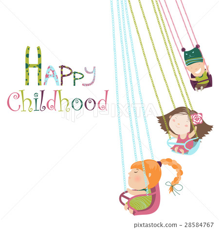 Children ride on the carousel 28584767