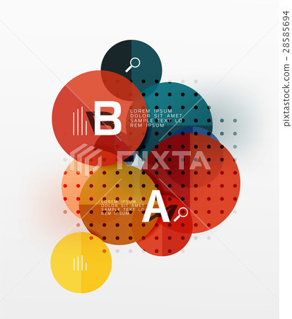 Vector circle bubbles modern geometric background 28585694
