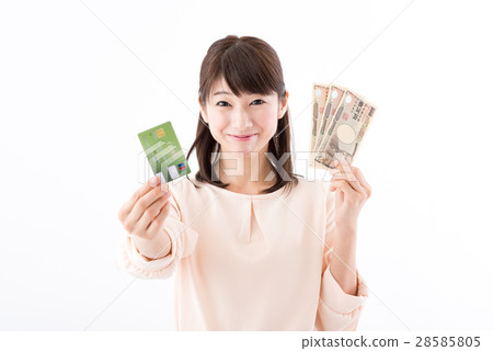 Young lady, credit card payment Young lady, credit card payment 28585805