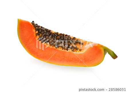 sliced of fresh papaya isolated on white sliced of fresh papaya isolated on white 28586031