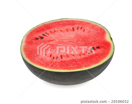 half of fresh watermelon isolated on white  28586032