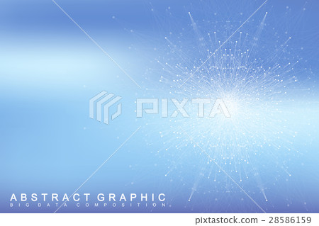 Fractal element with connected lines and dots. Big Fractal element with connected lines and dots. Big 28586159