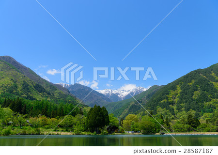 Nagano Komagane Highland Central Alps and Komagome Pond Nagano Komagane Highland Central Alps and Komagome Pond 28587187