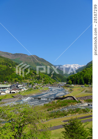 Settlements in Nagano Oka village and Minami Alps Akaishidake 28587299