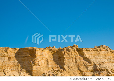 cliff of the yellow orange brown sand soil clay 28589039