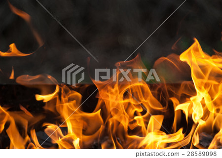 fire flames for background. Camping vacation food 28589098