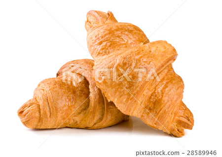 two croissant isolated over a white background two croissant isolated over a white background 28589946