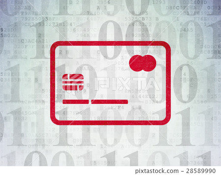Finance concept: Credit Card on Digital Data Paper Finance concept: Credit Card on Digital Data Paper 28589990