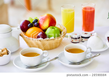 delicious breakfast for two at the luxury hotel. 28590084