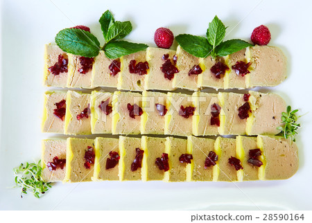 Chicken liver pate with red jelly for holiday. Chicken liver pate with red jelly for holiday. 28590164