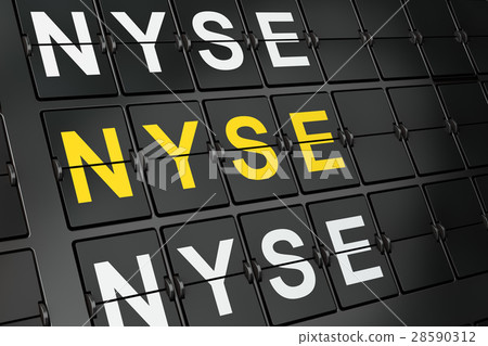 Stock market indexes concept: NYSE on airport Stock market indexes concept: NYSE on airport 28590312