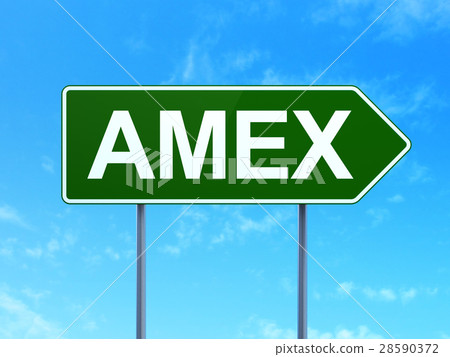 Stock market indexes concept: AMEX on road sign 28590372
