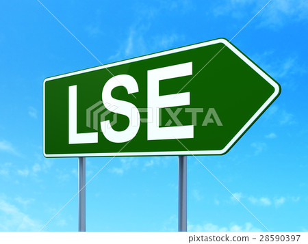 Stock market indexes concept: LSE on road sign Stock market indexes concept: LSE on road sign 28590397