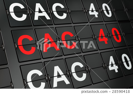 Stock market indexes concept: CAC 40 on airport Stock market indexes concept: CAC 40 on airport 28590418
