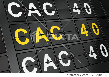 Stock market indexes concept: CAC 40 on airport Stock market indexes concept: CAC 40 on airport 28590432