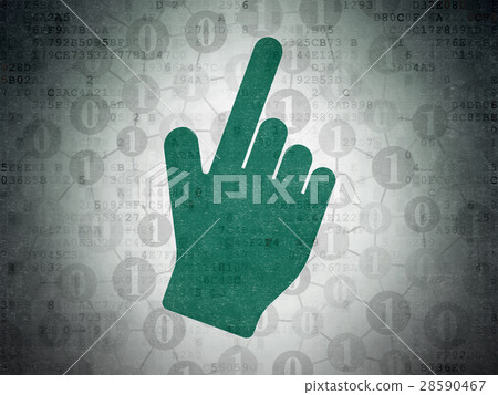 Web development concept: Mouse Cursor on Digital - Stock Illustration ...
