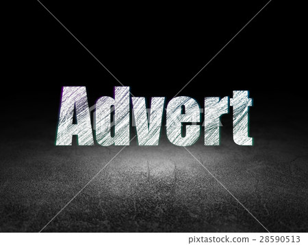 Marketing concept: Advert in grunge dark room 28590513