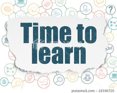 Education concept: Time to Learn on Torn Paper 28590720