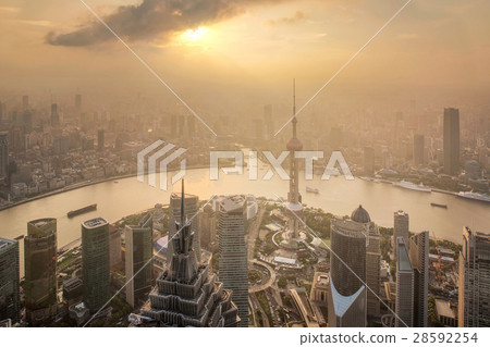 Aerial View of Shanghai Cityscape Aerial View of Shanghai Cityscape 28592254