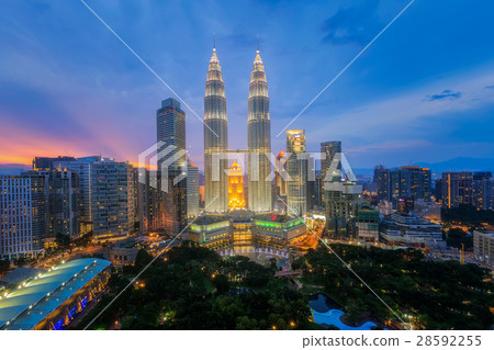 Top view of Park and Kuala Lumper city Top view of Park and Kuala Lumper city 28592255