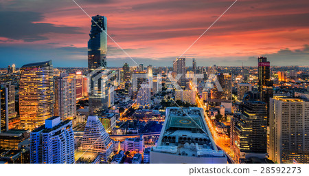 Bangkok city at sunset 28592273