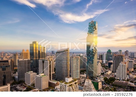 Bangkok city at sunset 28592276