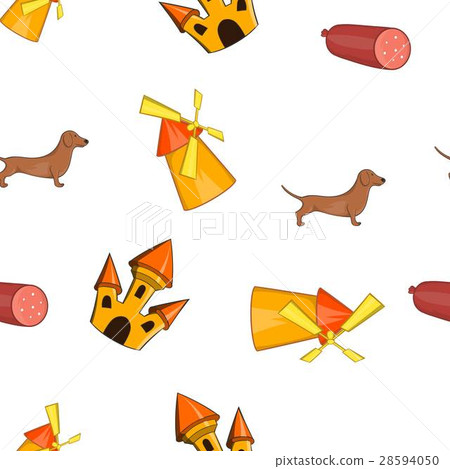 Tourism in Germany pattern, cartoon style Tourism in Germany pattern, cartoon style 28594050