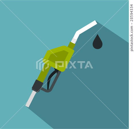 Gasoline pump nozzle icon, flat style Gasoline pump nozzle icon, flat style 28594334