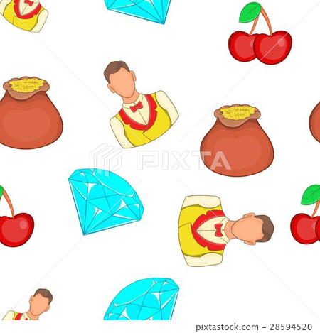 Casino elements pattern, cartoon style Casino elements pattern, cartoon style 28594520