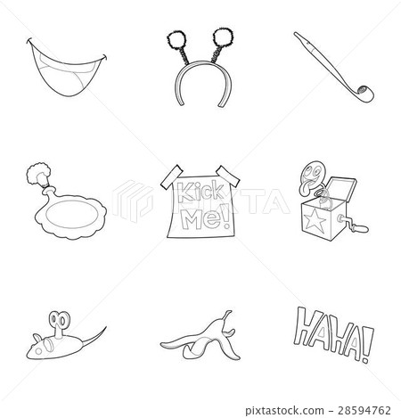 Funny joke icons set, outline style 28594762