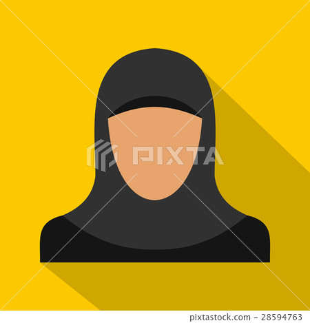 Arabic woman icon, flat style Arabic woman icon, flat style 28594763