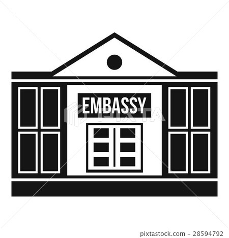Embassy icon, simple style 28594792