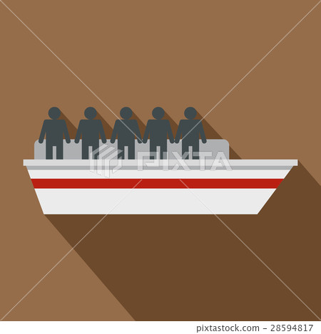 People on ship icon, flat style People on ship icon, flat style 28594817