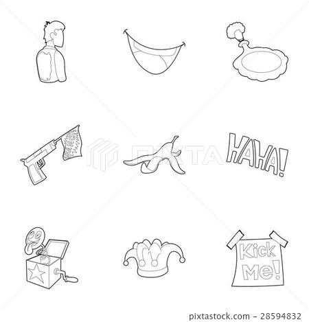 Joke icons set, outline style 28594832