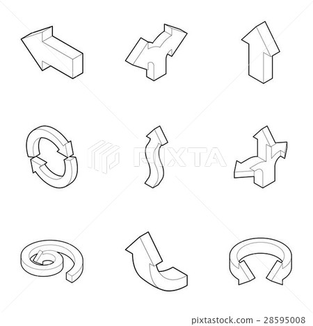 Cursor icons set, outline style 28595008