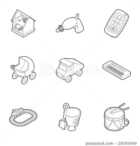 Types of toys icons set, outline style 28595049