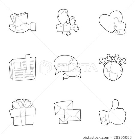 Communication via internet icons set Communication via internet icons set 28595093