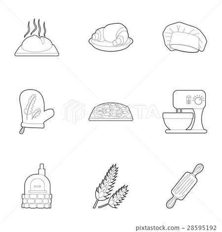 Patisserie icons set, outline style 28595192