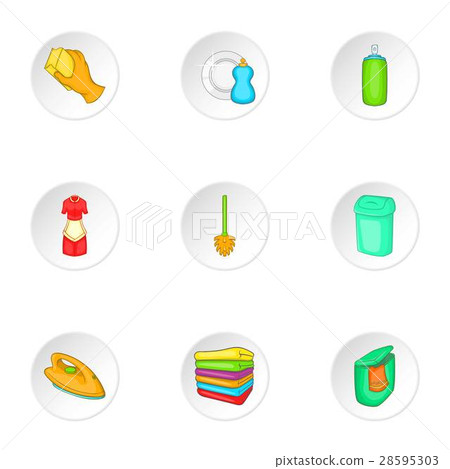 Sanitation icons set, cartoon style Sanitation icons set, cartoon style 28595303
