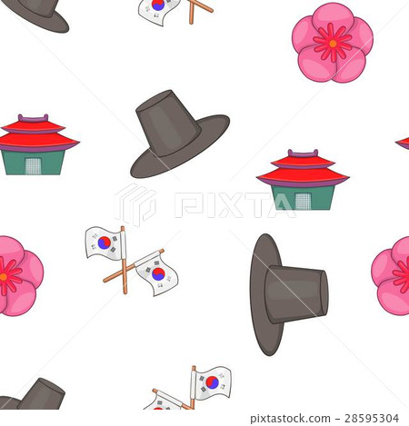 Country South Korea pattern, cartoon style Country South Korea pattern, cartoon style 28595304