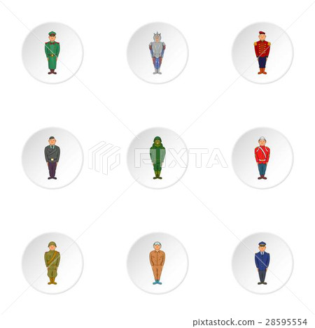 Military icons set, cartoon style Military icons set, cartoon style 28595554