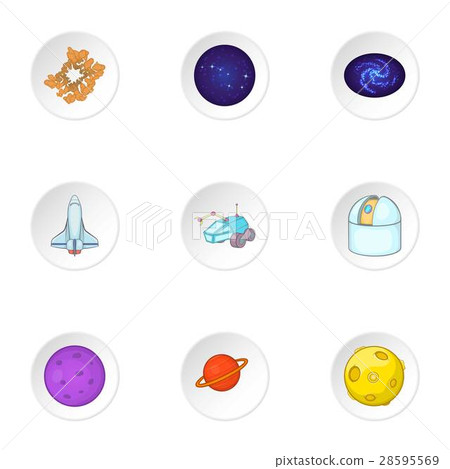 Space icons set, cartoon style Space icons set, cartoon style 28595569
