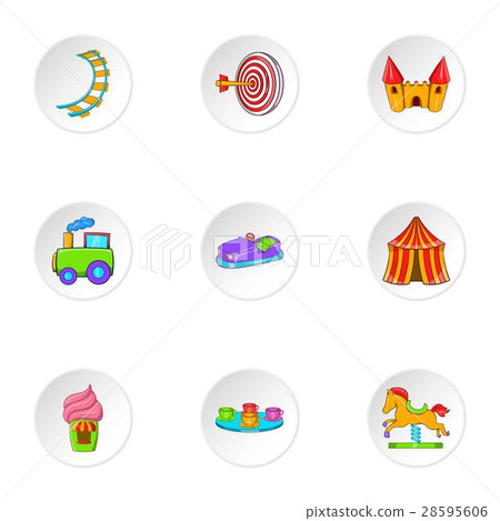 Rides icons set, cartoon style - Stock Illustration [28595606] - PIXTA