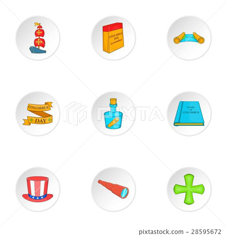 Search of mainland icons set, cartoon style 28595672