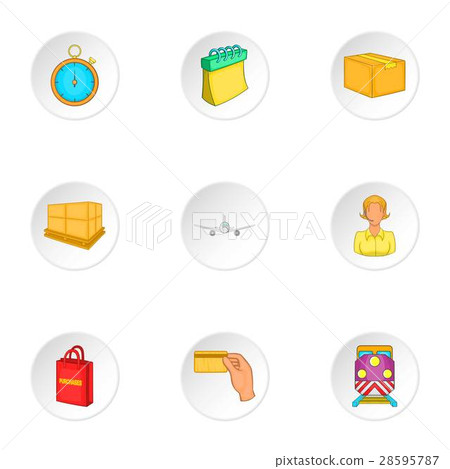 Transfer icons set, cartoon style-插圖素材 [28595787] - PIXTA圖庫