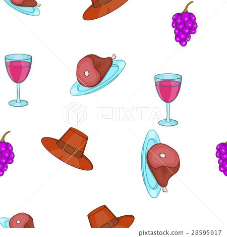 Thanksgiving day symbols pattern, cartoon style 28595917