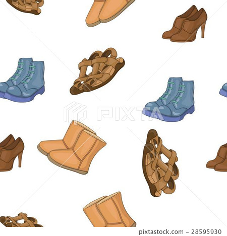 Different types of shoes pattern, cartoon style Different types of shoes pattern, cartoon style 28595930
